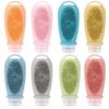 2 in 1 Shower Brush Bottle 100ml Toiletry Containers Portable Travel Refillable Bottles