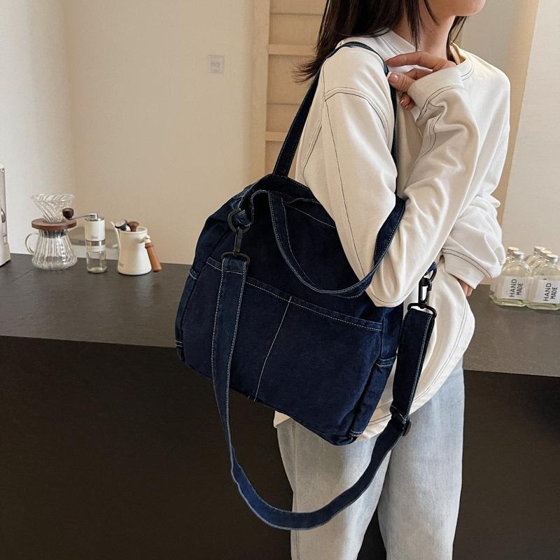 Denim Bag Bag Women's 2025 New Fashion Casual Shoulder Bag Large-capacity Tote Bag for Class Commuting Crossbody Bag