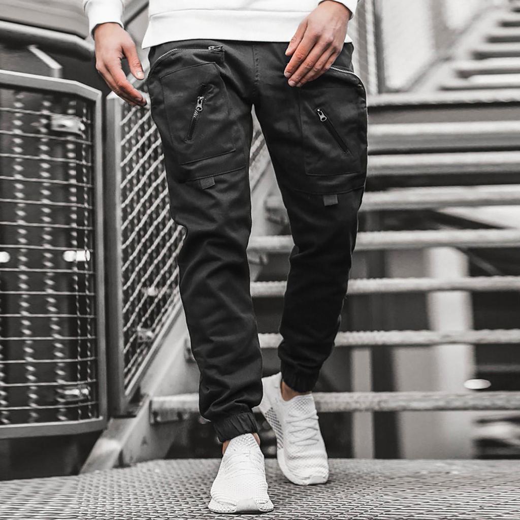 Pantaloni da jogging sportivi casual da uomo Leggeri da escursionismo Lavoro Pantaloni outdoor Tasca Cerniera