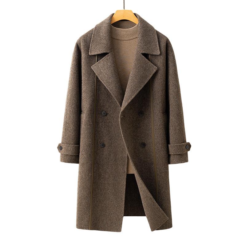 Двустороннее шерстяное пальто мужское — фото 5