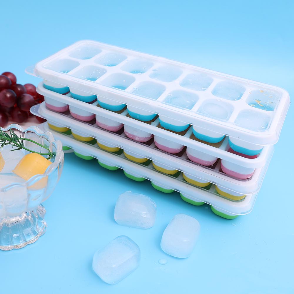 14 Cell Silicone Ice Cube Making Tool with Lid