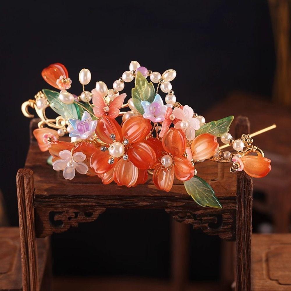 Tassel Hanfu Hair Stick Pearl Flower Hair Comb Ancient Style Chinese Style Hairpin Set  Cheongsam