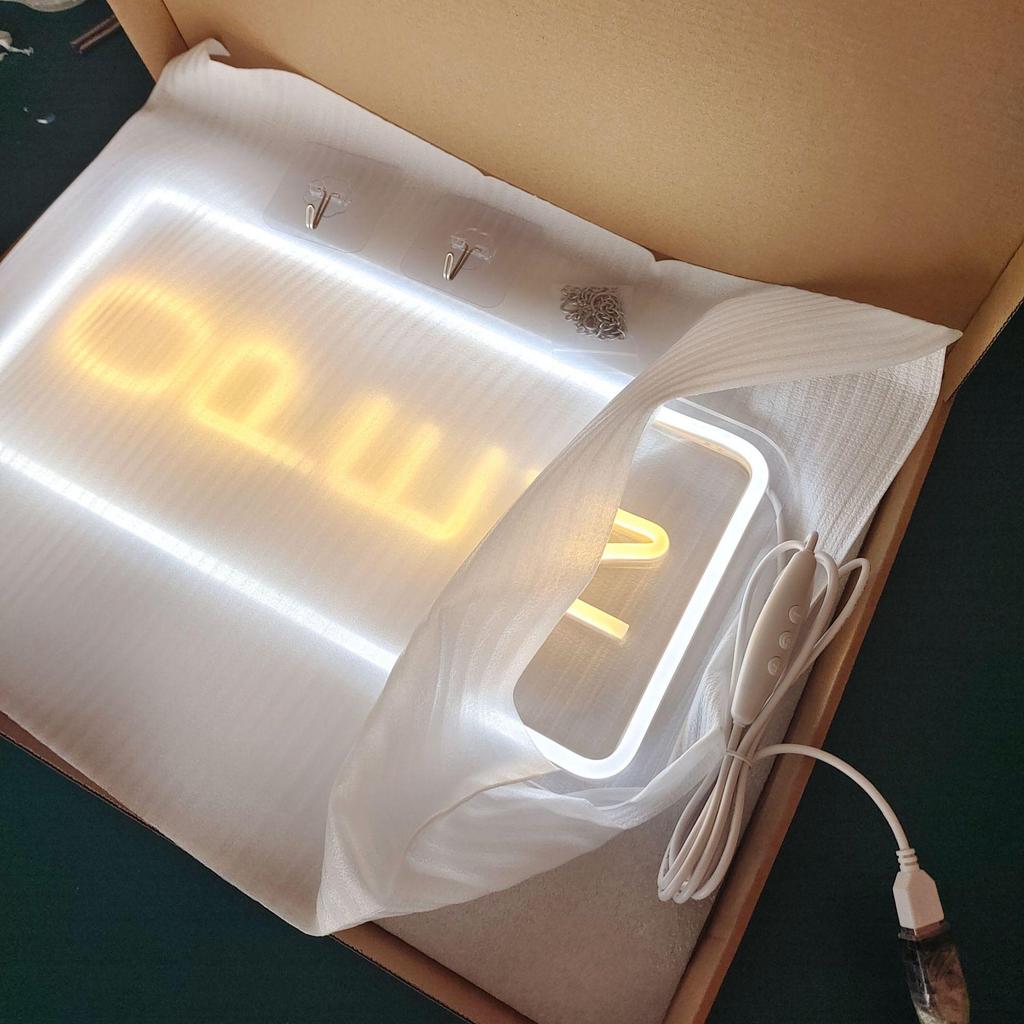 LED Neon Light USB 5V Transparent Acrylic 'Open' Sign for Shops and Businesses