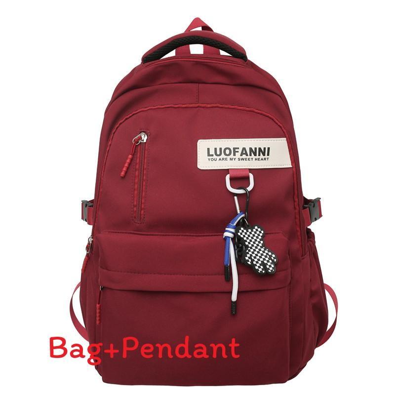 

Minimalist Nylon School Backpack With Large Capacity And Convenient Pouch For Teens And Adults червоний