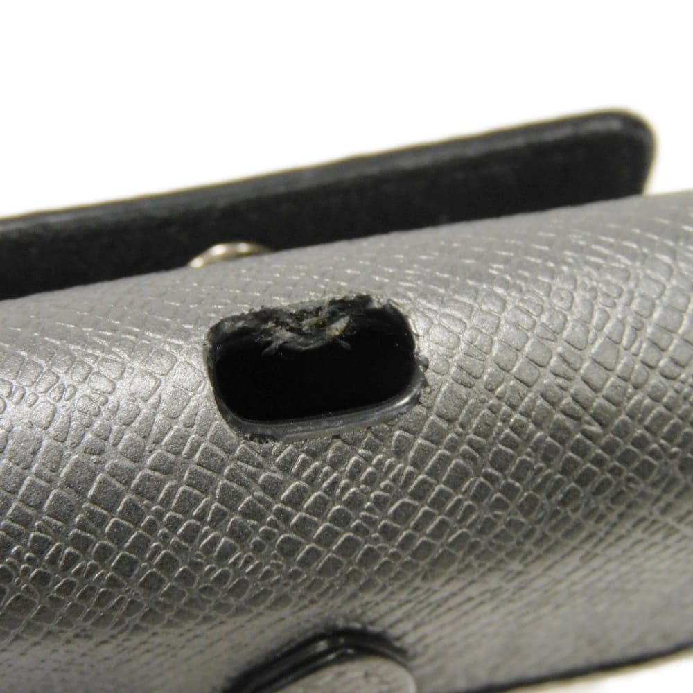 Used 12564 Earphone Pouch M77285 7950 LV Logo Flower Airpods Pro Case with Key Hook, Taiga Rama Monogram Silver Men's