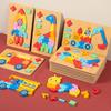 Wooden Early Education Cognitive Children Educational Toys Building Block Animal Traffic Shape Matching 3d Three-dimensional Puz