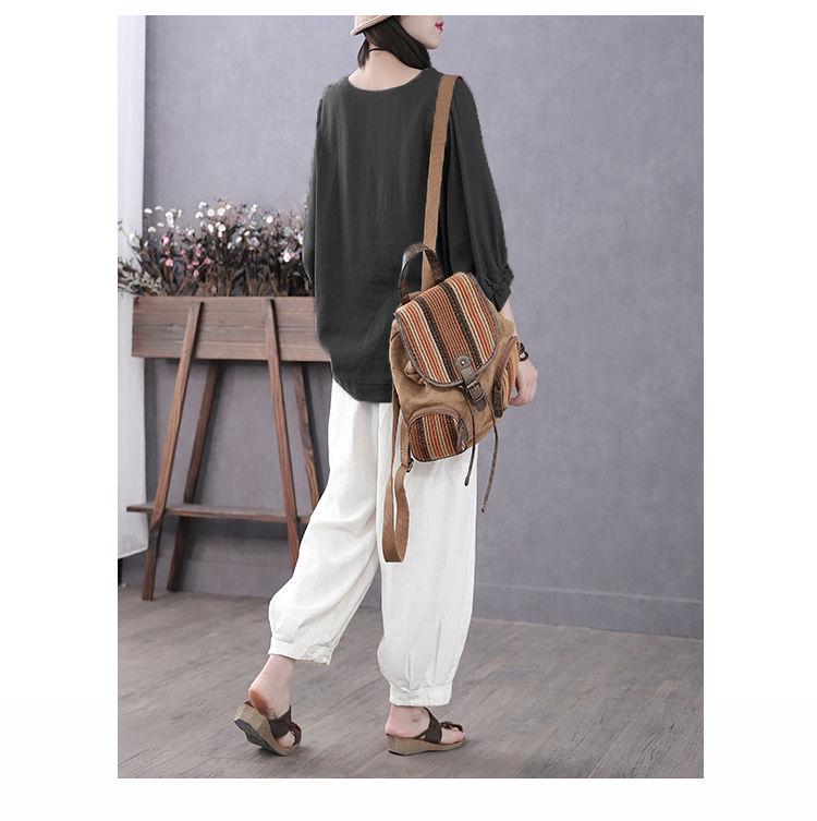 Retro Übergröße Damen Kurzarm Fledermausärmel Oberteil - Sommer Figurformender Stil