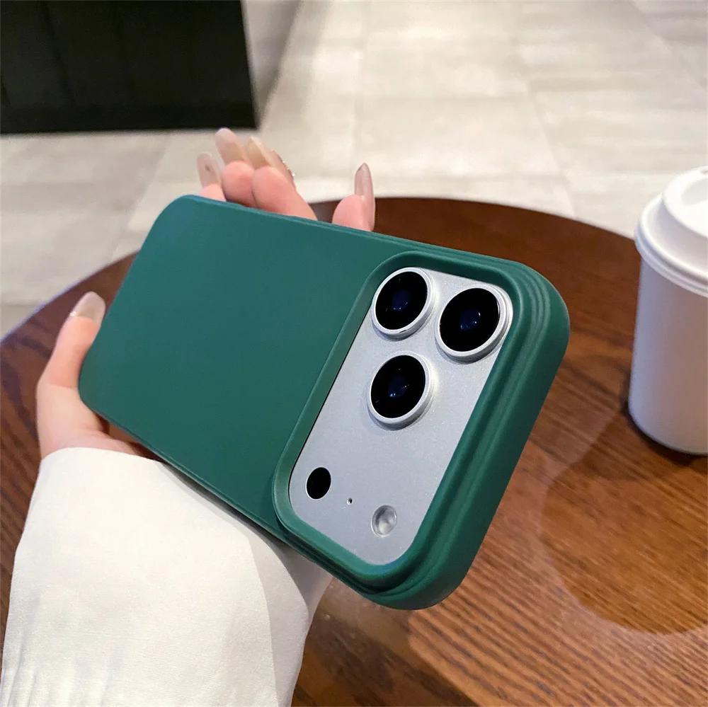 Office Frosted Plain Phone Case for Apple IPhone 17 Air 16 Plus 15 14 13 12 Pro Max Silicone Soft Protective Back Cover