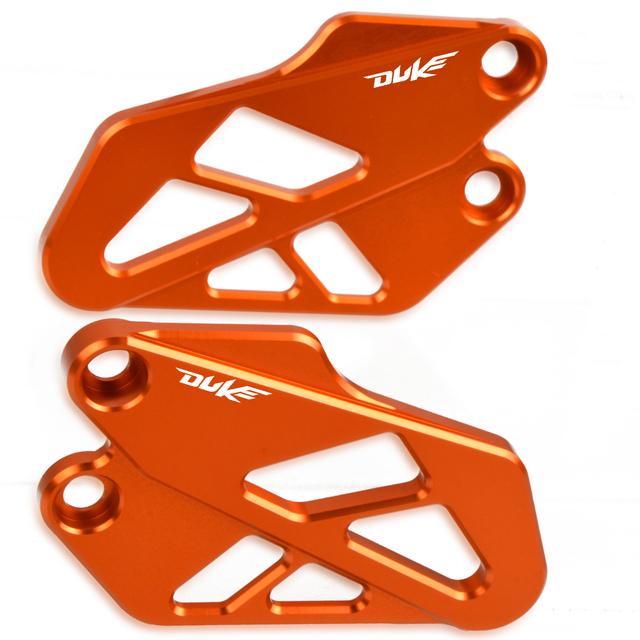 

Для Duke 390 125 200 DUKE 2017-2023 2022 мотоциклетная передняя и задняя подножка для ног, задний комплект пяточных пластин, защита Front orange