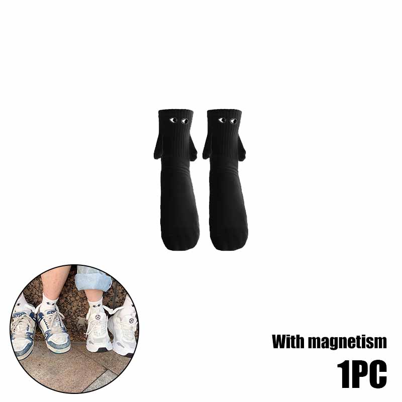 10 Paare Club Promi Ins Mode Lustig Kreativ Magnetische Anziehung Hände Schwarz Weiß Cartoon Augen Paare Socken Socken