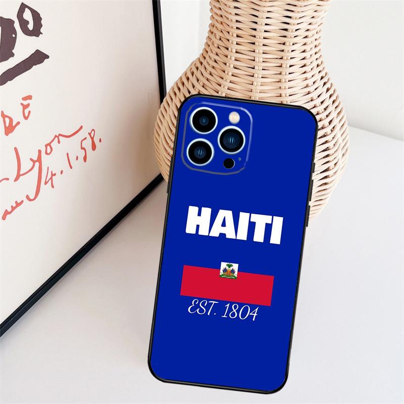 Vintage Haiti Haitian Flag Phone Case For iPhone 16 Pro Max 15 14 13 11 12 17 Pro Max mini 15 16 Plus 16e 17 Air Cover