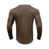 Yousheng Men Spring Autumn Top Button Decor V Neck Long Sleeves Solid Color Pullover T-shirt Stretchy Slim Fit Fitness Sport Top