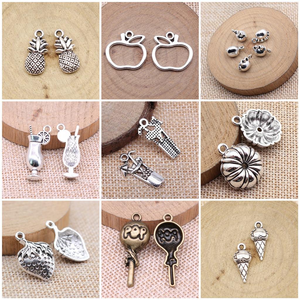 Food Fruit Shaped Charms Pendant For Bracelet Necklace Jewelry Making Craft Findings
