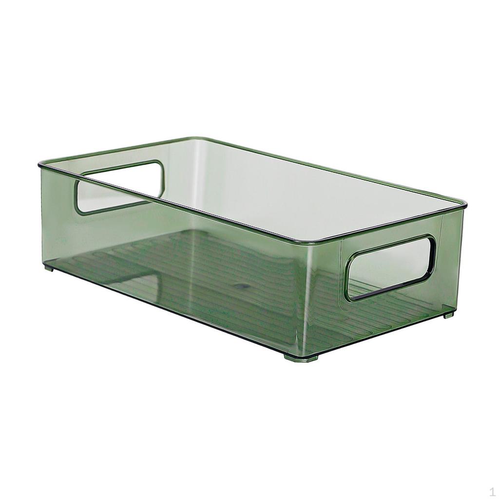 Bathroom Vanity Organizer Food Container 26.5cmx16cmx7.5cm/10.43inchx6.30inchx2.95inch Clear