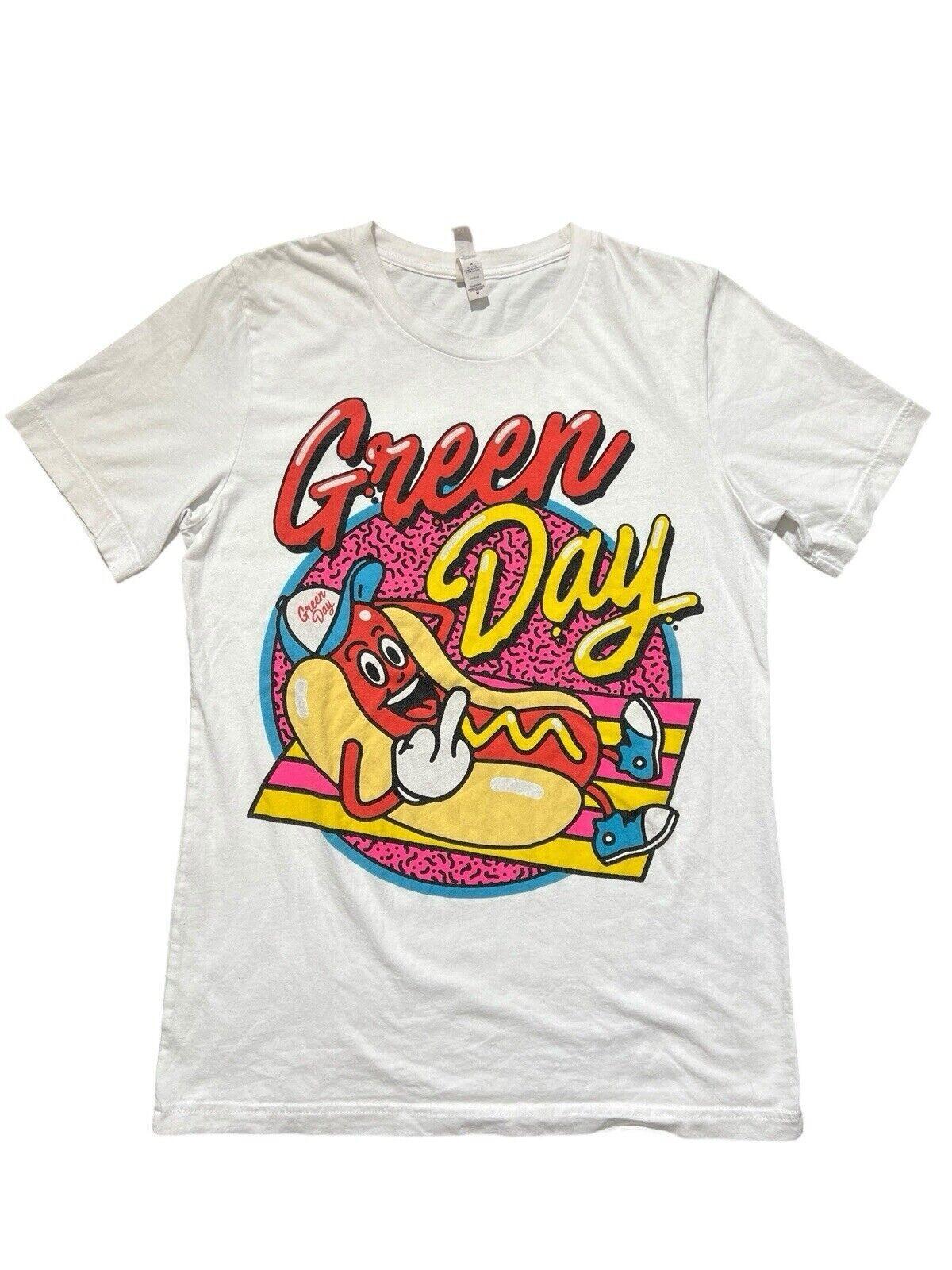 Green Day T-Shirt Unisex Chicago Lollapalooza Hotdog Middle Finger VN2485 L