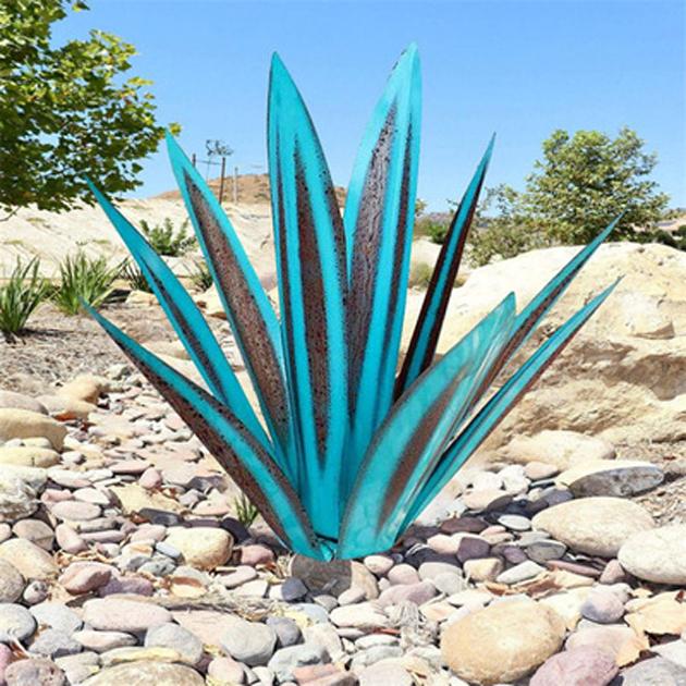 Grande Scultura Rustica Di Tequila, Piante Di Agave In Metallo Per Esterni Patio Giardino Decorazione Per La Casa Agave Dipinta A Mano F 87789433