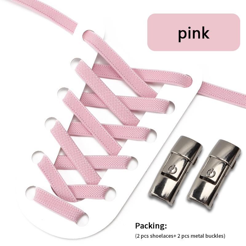 New No Tie Shoe Laces Press Lock Shoelaces Without Ties Elastic Laces Sneaker Kids Adult 8MM Widened Flat Shoelace for Shoes