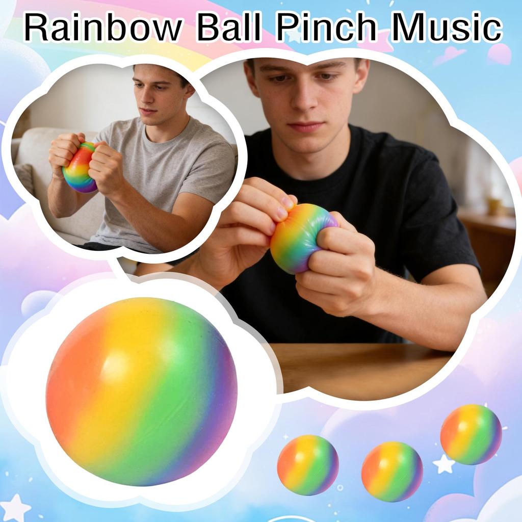 9cm Gradient Flour Ball Pinching Music Slow Stress Relieving Toy Soft Rubber Squeezing