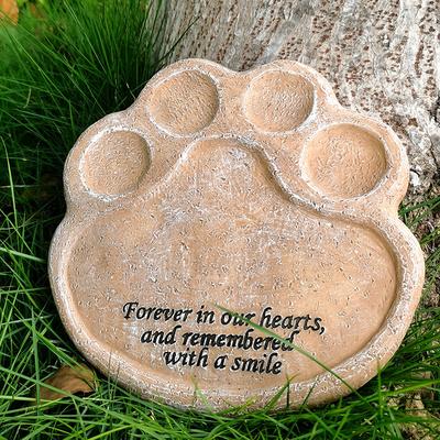 Creative Resin Cat Dog Paw Ornament Pet Memorial Stone Garden Animal Statue Decor New Pet Memorial Dog And Cat Memorial Stone