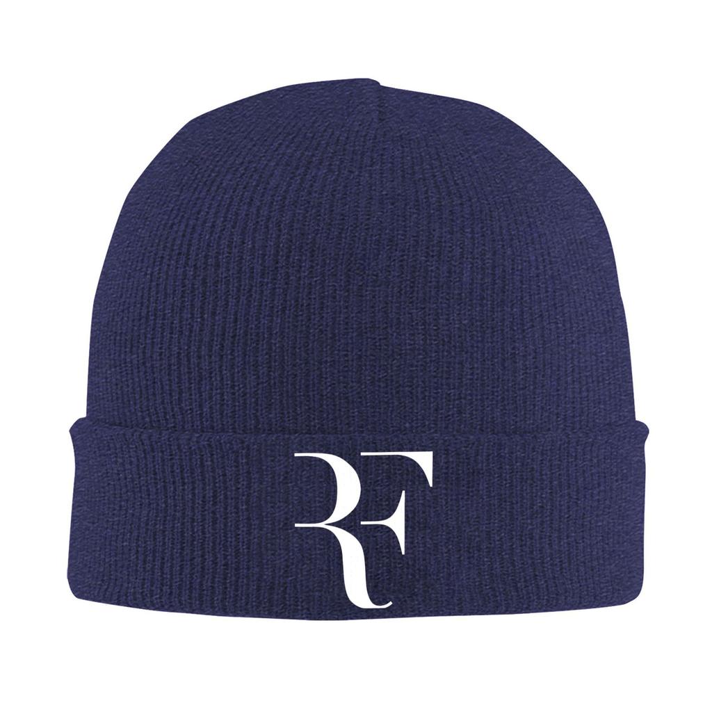 New RF Roger Logo Beanie For Unisex Women Winter Knitted Skull Cap