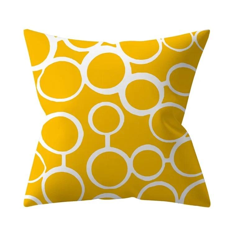 Home Decor Vibrant Yellow Patterns Pillow Covers Set Pattern Cushion Cover Suitable for Sofa Bedroom Car Pillow Cover