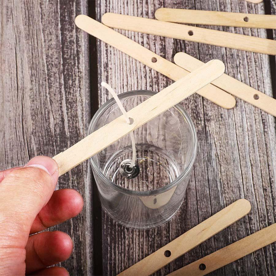 4mm Wooden Wick Holder, Multi-Hole Popsicle Sticks, 100 Pcs DIY Candle Wick Making Tools