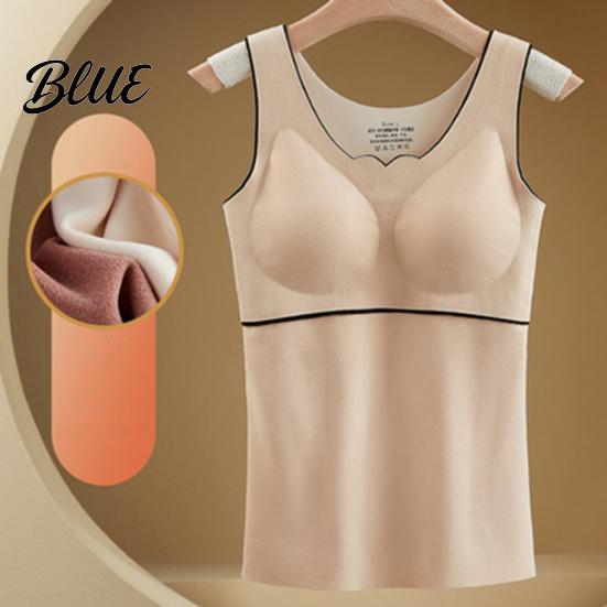 Stable Vest Women Winter Fall Chest Pads Thermal Thick Soft Seamless Breast Support Sleeveless Pullover Solid Color Bottoming Top Underwear