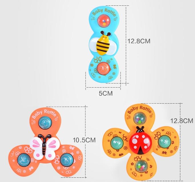 Fidget Spinner Z Przyssawką Sensoryczna 3 Sztuki