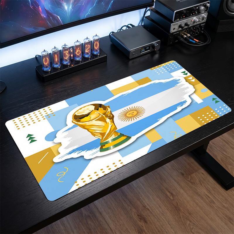 Tappetino Mouse Scudo Calcio Argentina, Tappetino da Scrivania Esteso Antiscivolo in Gomma per Gaming Ufficio Laptop Regalo per Fan