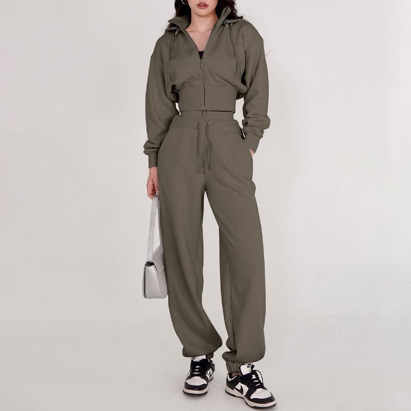 Lulu Zgly Women's Autumn Winter Hooded Sports Jacket & Yoga Set for Running, Mountaineering, Training & Fitness