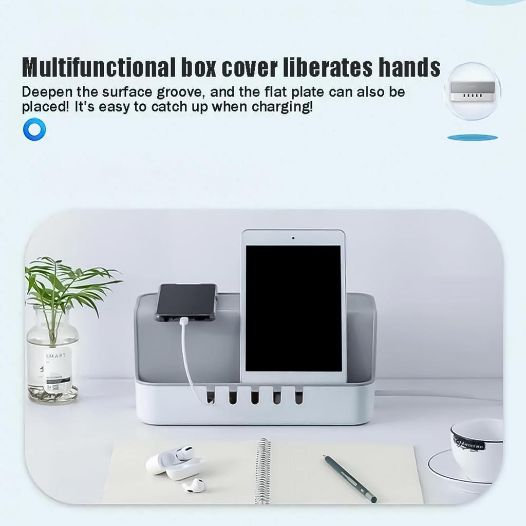 Cable Organizer Box Cord Holder Container Computer Cable Organizer For Desktop TV Computer Router Kitchen Apartment Home Office