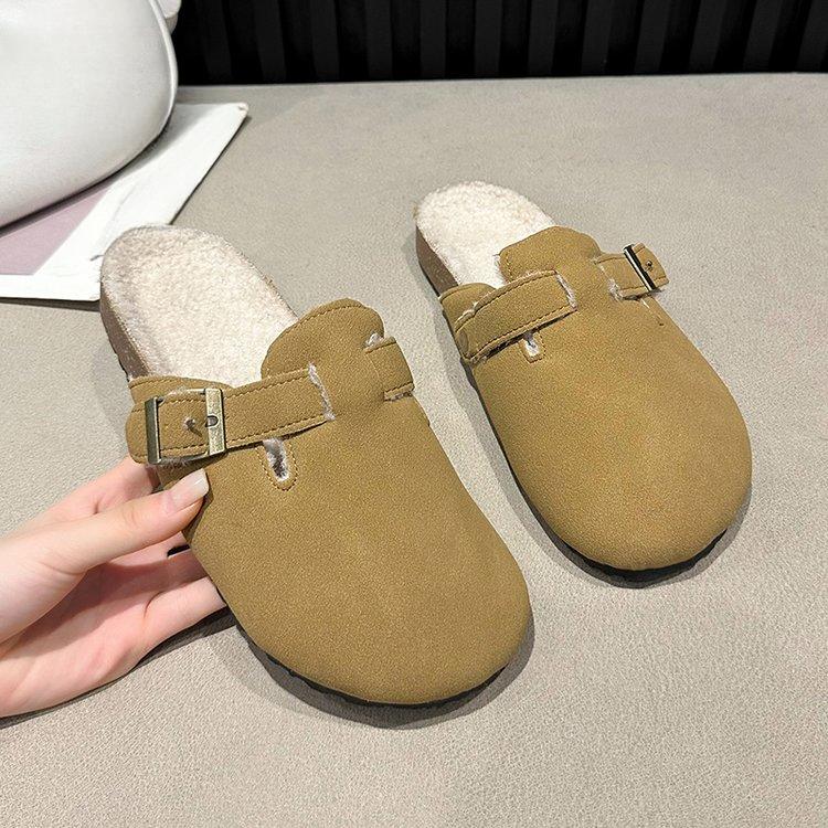 Women's Shoes Women's Closed Toe Slippers Cow Suede PU Leather Clogs Women's Sandals Retro Fashion Garden Mule Clog Slide New