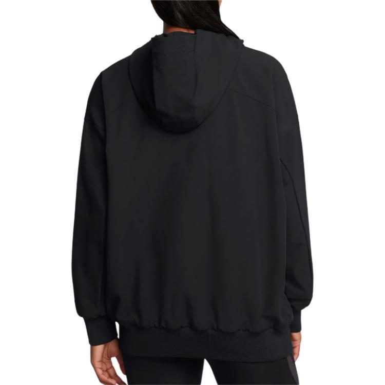 Under Armour Unstoppable Solid Color Loose Fit Hoodie Jacket Women Jackets Black 1386477-001