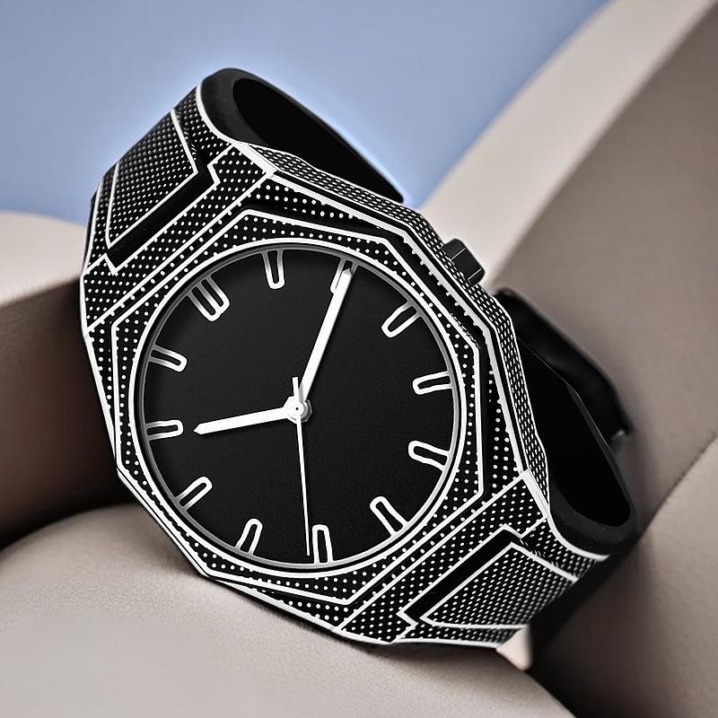 PINTIME Luxury Men Watch Classic Men's Quartz Wristwatch Simple Male Sports Silicone Strap Man Casual Watches