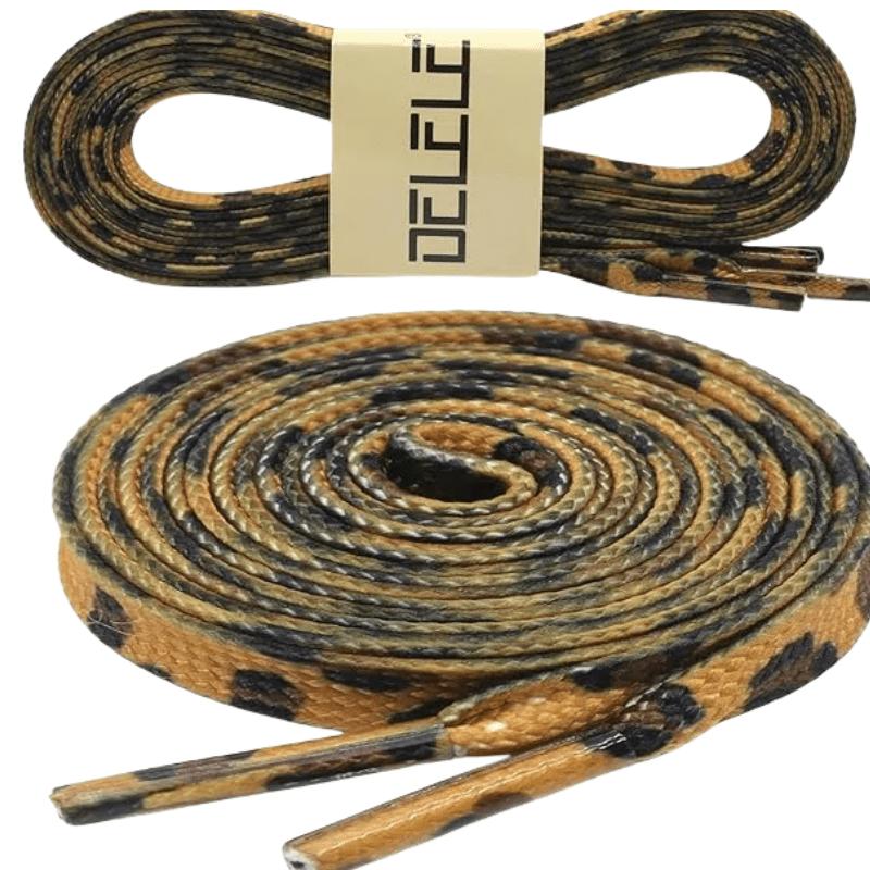 Leopard Print Snake Pattern Shoelaces, Trendy Retro Flat Laces Suitable for Canvas Shoes, Sneakers, And Sports Shoes. Unique Design with Two-Tone