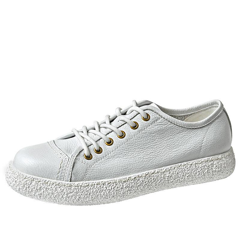 Кожаные белые туфли Повседневная мужская обувь Британские ретро кожаные туфли Мужские — фото 6