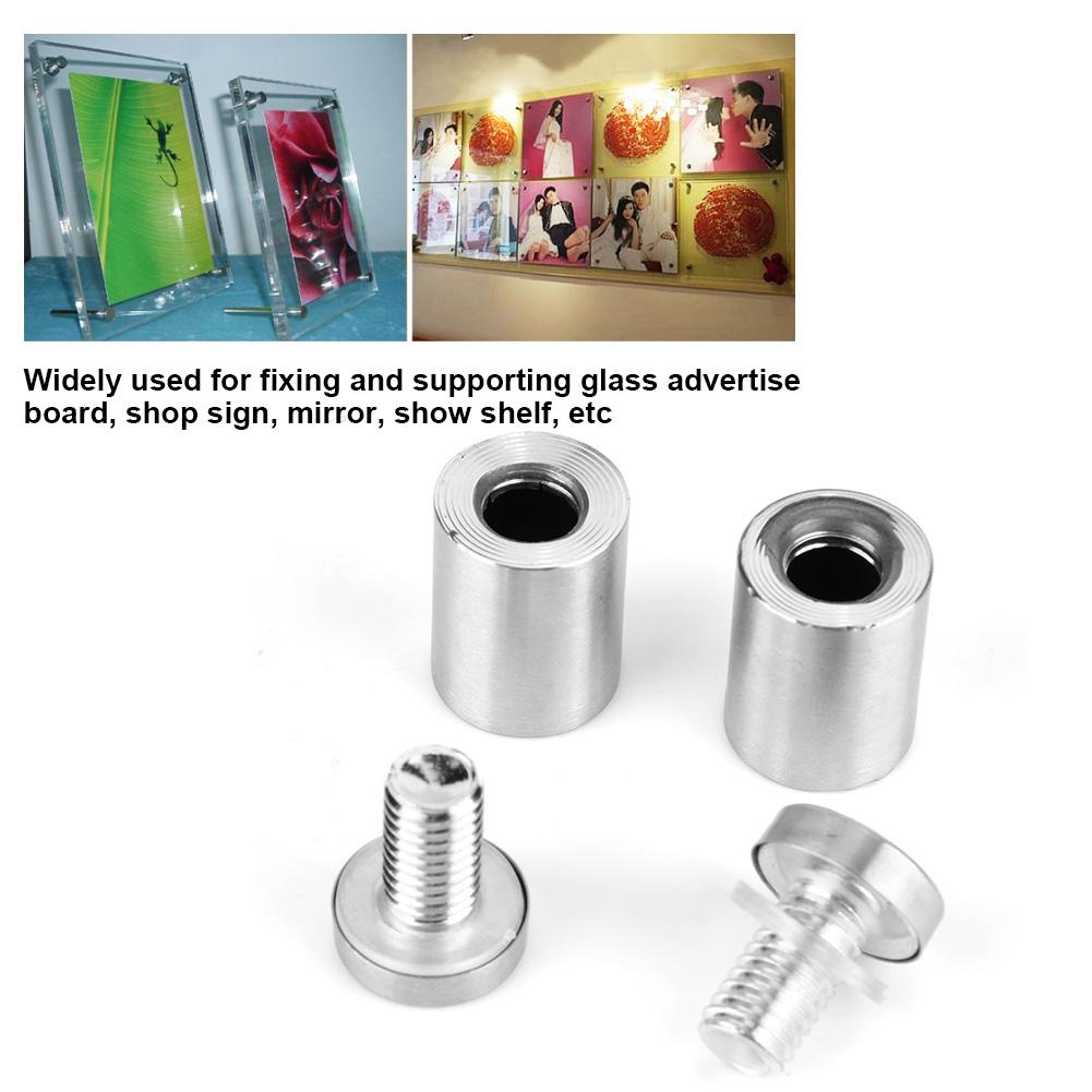 4pcs Stainless Steel Advertising Sign Fixing Screws Hollow Glass Standoff Pin (19*30mm)