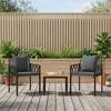 Garden Furniture Set 3 pcs Grey and Dark Grey Poly Rattan
