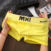 Men Boxer Underwear Mid-rise Elastic Waistband Letter Print Shorts Briefs U-Convex Breathable Panties Daily Wear