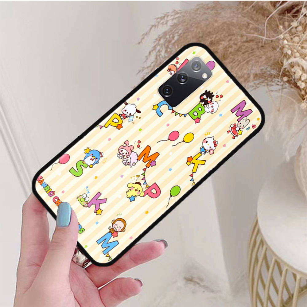 Black Case for iPhone 16 15 Plus 14 13 12 11 Pro 8 6 SE XR XS Max P30 Nova 5T Y5P Y6 Y7 Y8P Y9 Realme C30 C33 C31 L-14 Sanrio Mix