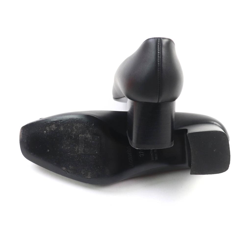Great HERMES Pumps Black Leather Women 37 Used