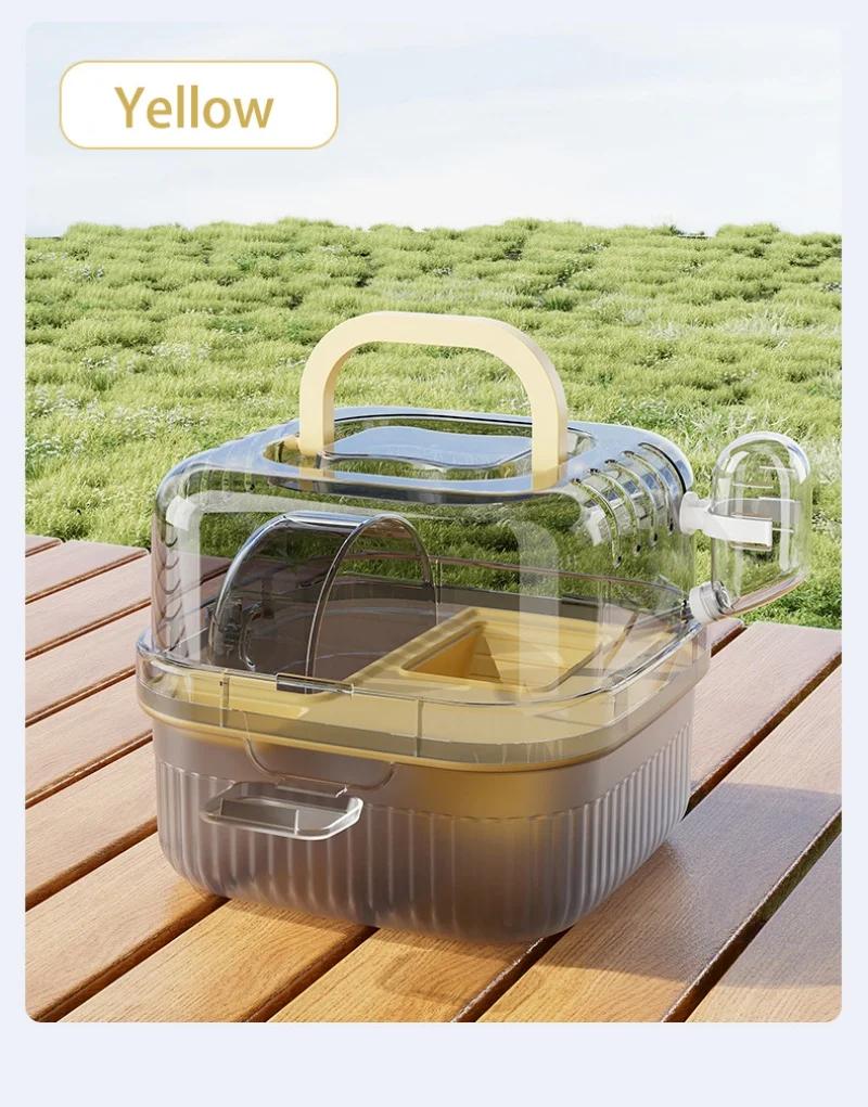 

Переноска для ежиков, прозрачный дорожный чехол для хомяков, большая вместимость, дышащая среда обитания хомяка, переноска для мелких животных с жёлтый