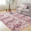 Tie-Dye Plush Carpet 1.3x2FT Living Room Soft Girls Bedroom Bed Blanket Children's Room Decorative Non-Slip Floor Mat