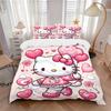 3pcs Hello Kitty's Heartfelt Adventure Bedding Set, Including 1 Quilt Cover and 2 Pillow Shams, Without Filling, Soft and Comfortable Home B