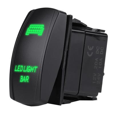 12V 24V Wasserdichter 5-Pin LED Lichtleiste Wippschalter SPST Ein Aus für Auto Boot LKW(Grün)