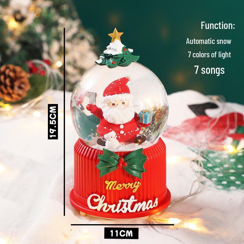 Children's Christmas Decorations: Crystal Ball Music Box Ornament for Tabletop