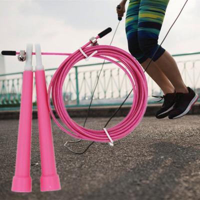 1 Set Steel Wire Jump Rope with Ergonomic Handle Weighted Adjustable Fitness Rope