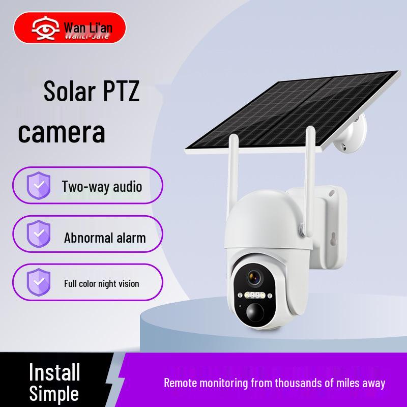 

Wireless Solar-Powered Outdoor Surveillance Camera with Full-Color and Alarm Features WiFi - 3MP