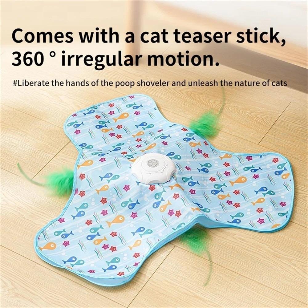 Motion Activated Smart Cat Moving Concealed Feathers Self Soothing Hide and Seek Rechargeable Pet Cover Hide and Seek Play