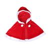 Christmas Cape Hat Set Festive Red White Xmas Outfit Soft Velvet Santa Costume Universal Size Makeup Clothing Props